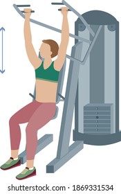 Woman Doing Shoulder Press - Illustration