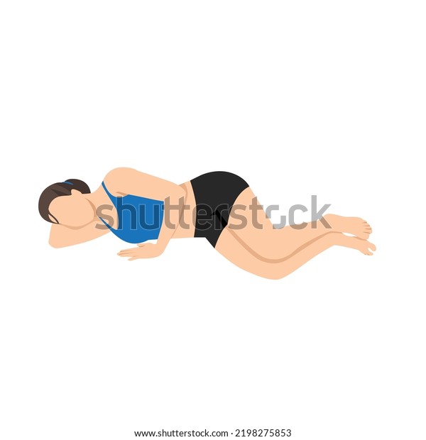 Woman Doing Side Lying Savasana Side Stock Vector Royalty Free Shutterstock