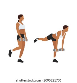 Mujer haciendo una pierna simple doblada en la pierna recta hasta la mortandad de la pierna. Ejercicio Hamstring. Ilustración vectorial plana aislada en fondo blanco 