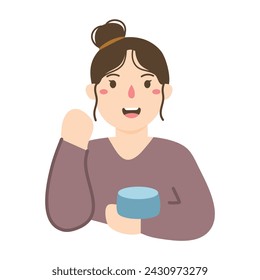Woman Doing Skincare Routine illustration