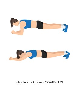 Woman doing Slider body saw exercise. Flat vector illustration isolated on white background svg