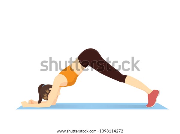 Woman Doing Sliding Pike Exercise On Stock Vector Royalty Free