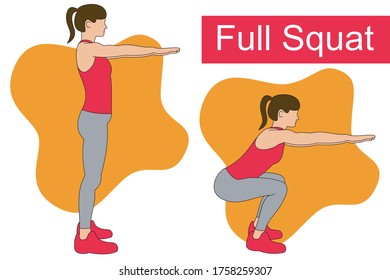 A woman doing squat exercise.