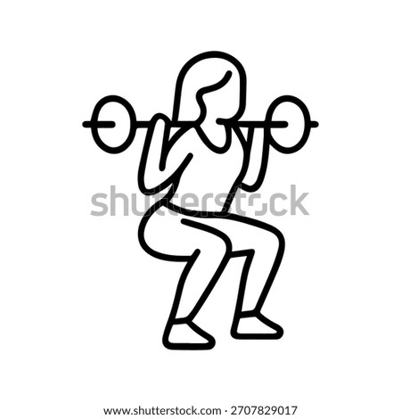 woman doing squats vector line icon on a white background
Vector line icon on a white background