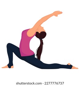 Woman doing stretching exercises. isolated on white background.