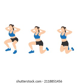 Woman doing Surrender exercise. Flat vector illustration isolated on white background