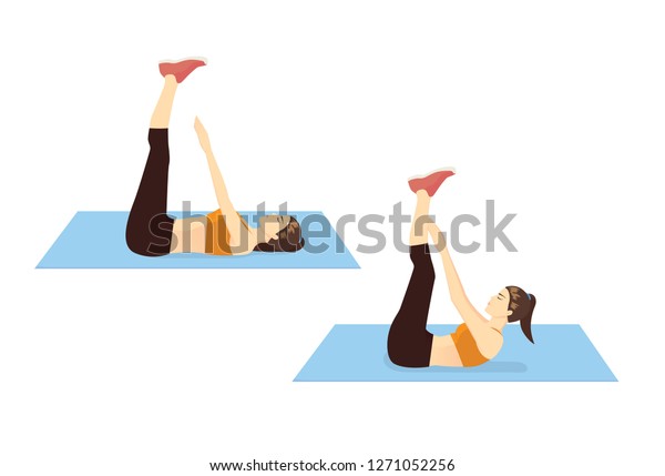 Woman Doing Toe Touch Stretches Exercise Stock Vector (Royalty Free ...