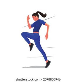 Woman doing training Sport and healthy lifestyle illustration