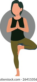 Woman doing tree pose in yoga