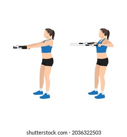 Woman doing Double leg stretch with resistance band exercise. Flat vector  23166853 Vector Art at Vecteezy