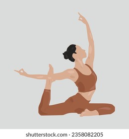 Woman doing variant of the pigeon pose