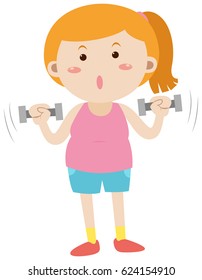 Woman doing weight lifting