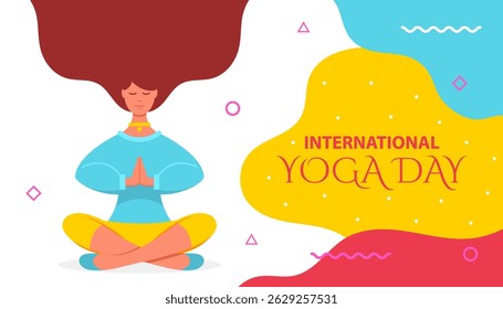 Woman doing yoga. Yoga asana. Illustration for yoga, meditation, relax, recreation, healthy lifestyle