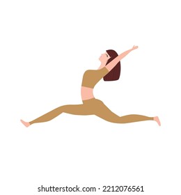 Woman doing Yoga Asana isolated On White