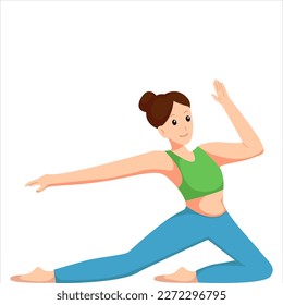 Woman Doing Yoga Character Design Illustration