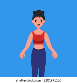 Woman doing Yoga Character Illustration
