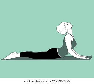 Woman Doing Yoga Cobra Pose