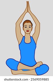 woman doing yoga colorful illustration