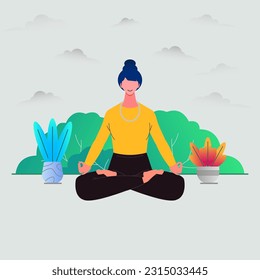 Woman doing yoga design vector illustration