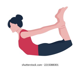 Woman doing yoga exercise isolated on white background