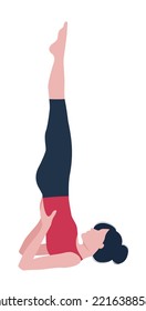 Woman doing yoga exercise isolated on white background