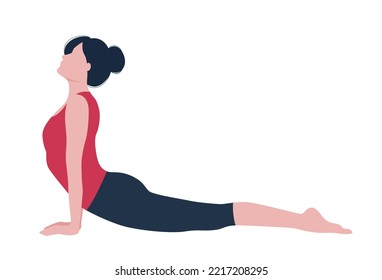 Woman doing yoga exercise isolated on white background