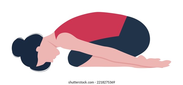 Woman doing yoga exercise isolated on white background
