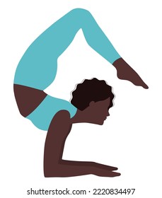 Woman doing yoga exercise isolated on white background