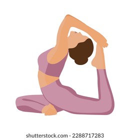 a woman doing yoga exercise vector illustraition