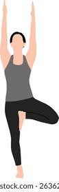 A woman doing yoga exercises