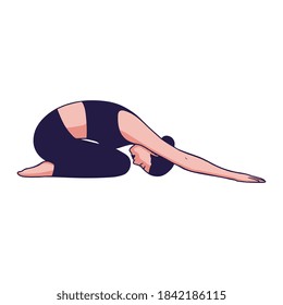 Woman doing yoga exercises. Healthy lifestyle - Vector