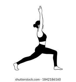 Woman doing yoga exercises. Healthy lifestyle - Vector