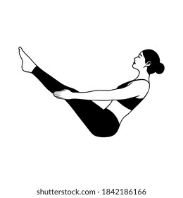 Woman doing yoga exercises. Healthy lifestyle - Vector