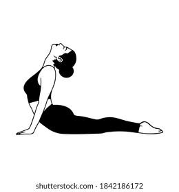 Woman doing yoga exercises. Healthy lifestyle - Vector