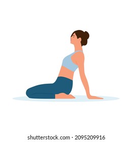 Woman doing yoga exercises. Healthy lifestyle.Meditation.Vector illustration