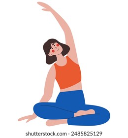 Woman doing yoga exercises. International yoga day. National yoga day flyer, poster.