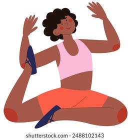 Woman doing yoga exercises. International yoga day. National yoga day flyer, poster.
