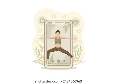 Woman doing Yoga Flat Illustration Design