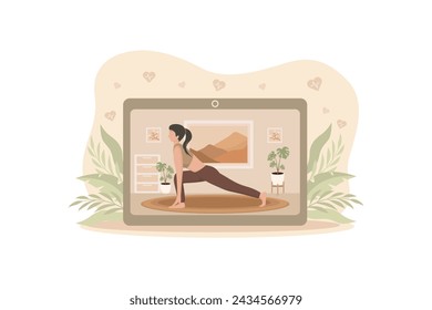 Woman doing Yoga Flat Illustration Design