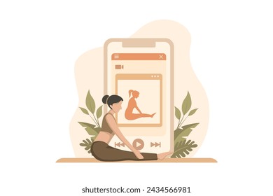 Woman doing Yoga Flat Illustration Design