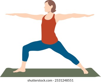 woman doing yoga flat illustration