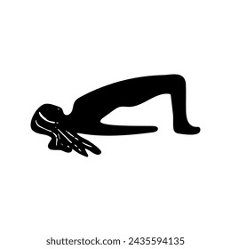 woman doing yoga. Healthy lifestyle. pilates pose vector silhouette illustrations design isolated on white background