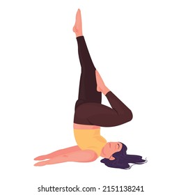 woman doing yoga illustration over white