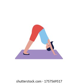 Girl Downward Facing Dog Pose Young Stock Vector (Royalty Free ...