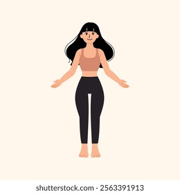 woman doing yoga mountain pose illustration 