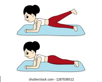 Woman doing yoga. Woman need perfect slim body, Woman character design.