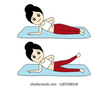 Woman doing yoga. Woman need perfect slim body, Woman character design.
