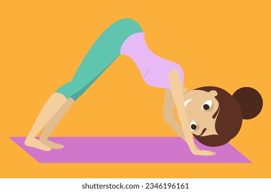 woman doing yoga on a mat