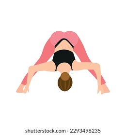 Woman doing yoga on white background