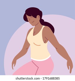 woman doing yoga, outdoor activity vector illustration design